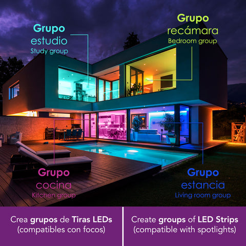 Tira de LED inteligente 2 metros; luz blanca fría o cálida, multicolor RGB+CCT (LC-1397)