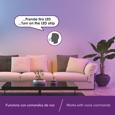 Tira de LED inteligente 5 metros; luz blanca fría o cálida, multicolor RGB+CCT (LC-1369)
