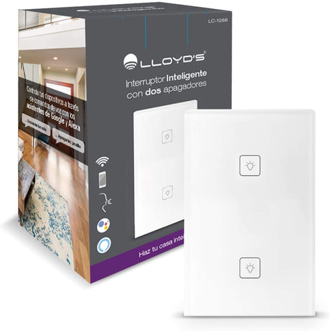 Interruptor de pared WiFi de 2 apagadores (LC-1266)