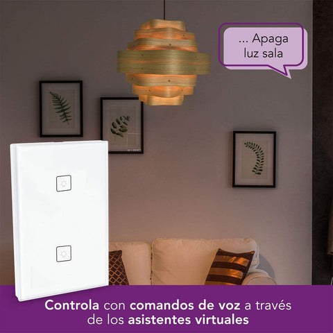 Interruptor de pared WiFi de 2 apagadores (LC-1266)