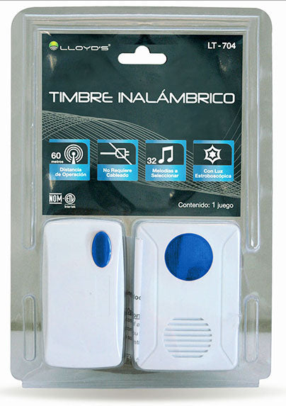 AIDA Timbre inalámbrico, timbre autoalimentado con enchufe extra, no  requiere batería, botón de timbre inalámbrico, 5 niveles de volumen con 32