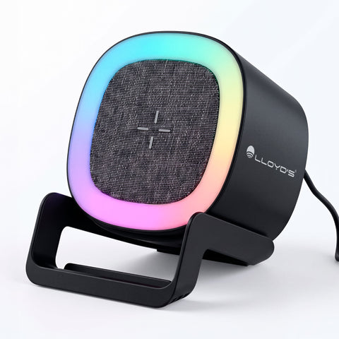 Bocina Bluetooth 3 en 1 con Carga Inalámbrica de hasta 15 W y Luz LED Multicolor| LC-1437