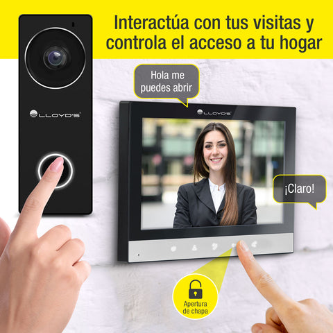 Video Interfón HD de 7" con Chapa Eléctrica Incluida (LC-1415)