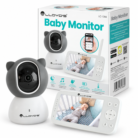 Cámara para Bebé con Monitor de 5″ y Visión Nocturna | Lloyd’s LC-1366