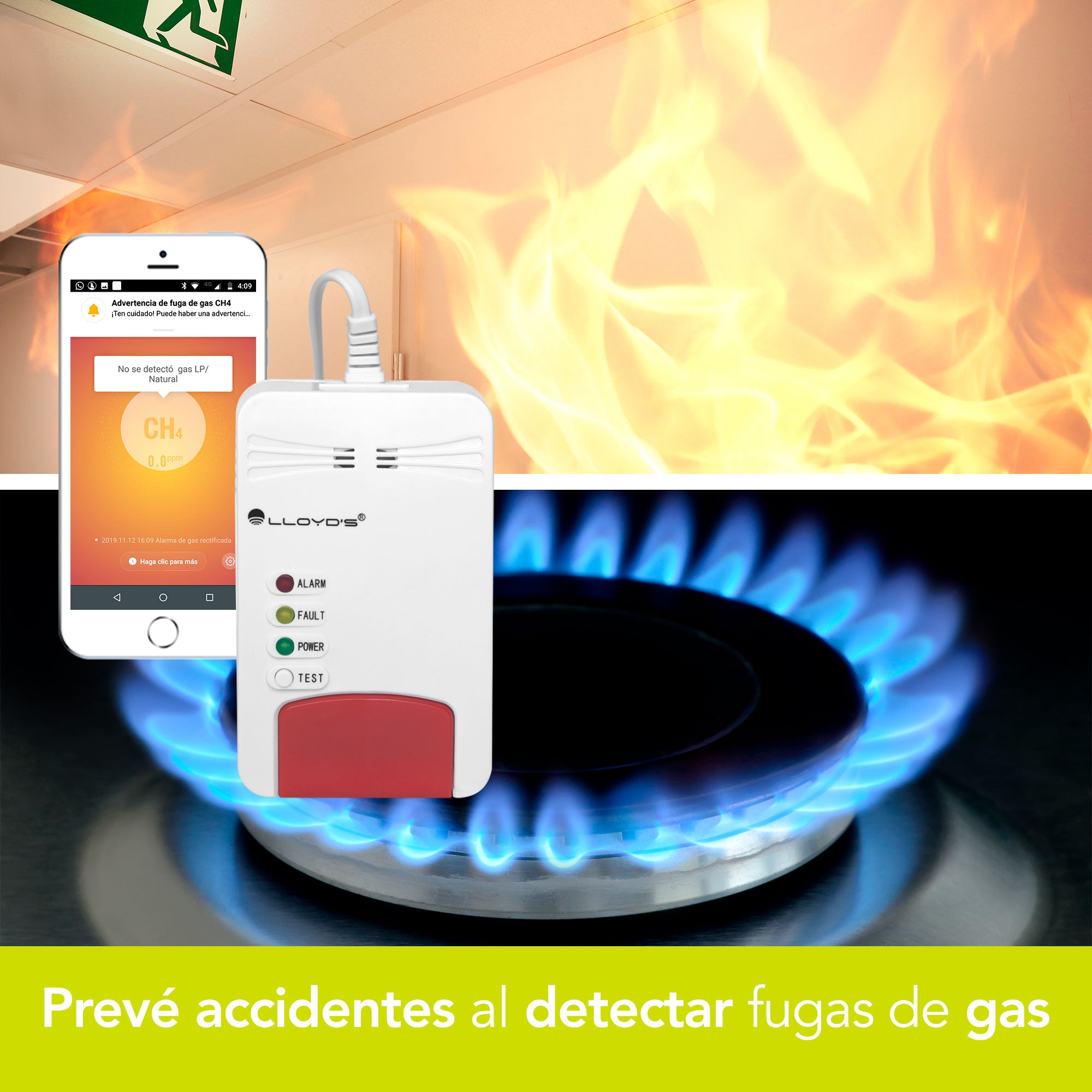 Detector Inteligente de Gas Natural y LP con Alarma y Wi-Fi | LC-1211 ...