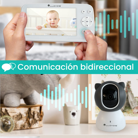 Cámara para Bebé con Monitor de 5″ y Visión Nocturna | Lloyd’s LC-1366