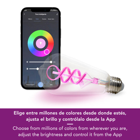 Foco inteligente WiFi, multicolor Luz blanca cálida y RGB (LC-1398)