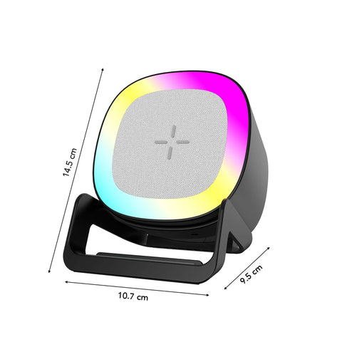 Bocina 3 en 1 con Carga Inalámbrica y Luz LED (LC-1437)