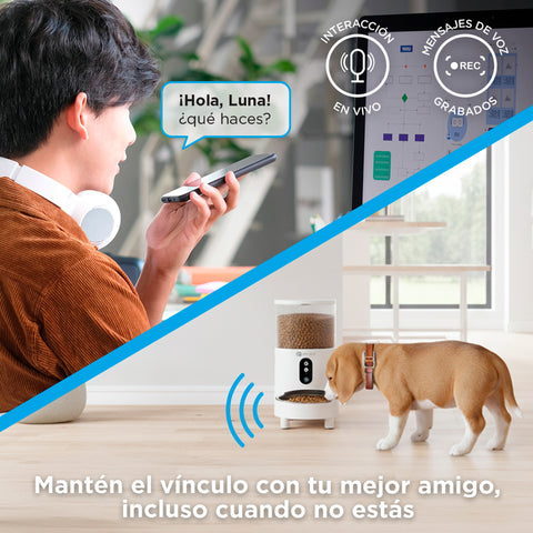 Alimentador Inteligente Wi-Fi con Cámara 3MP para Mascotas | Capacidad 3L (Modelo LC-1442)