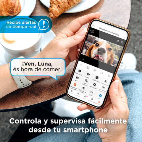 Alimentador Inteligente Wi-Fi con Cámara 3MP para Mascotas | Capacidad 3L (Modelo LC-1442)