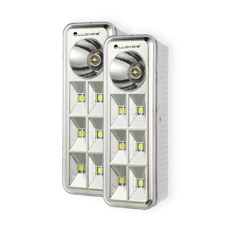 Set de 2 Lámparas de Emergencia con Linterna Integrada (LP-344)