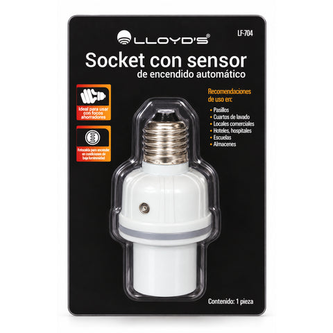 Socket con Sensor de Luz: Encendido al Anochecer y Apagado al Amanecer |  Lloyd’s LF-704