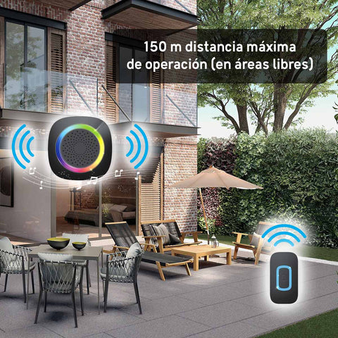 Timbre Inalámbrico Premium con Alerta Visual RGB (LT-738)
