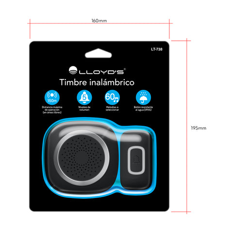 Timbre Inalámbrico Premium con Alerta Visual RGB (LT-738)
