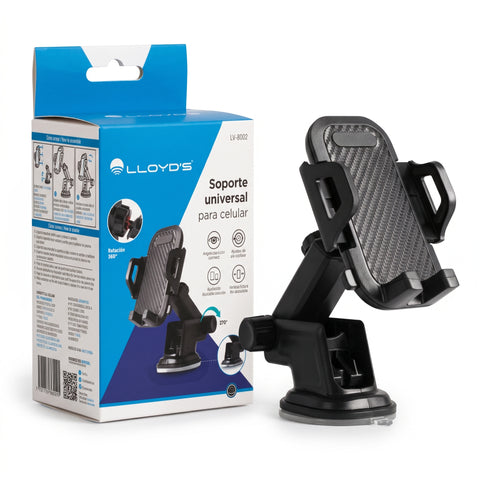 Soporte Universal para Celular con Ventosa, Brazo Extensible y Giro de 360° | LV-8002