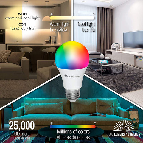 Foco inteligente WiFi, multicolor + Luz blanca fría y cálida RGB CCT (LC-1192)